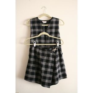 Matching, plaid, vest and skort